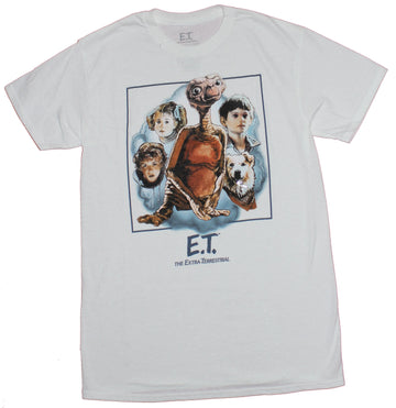 E.T. the Extra-Terrestrial Mens T-Shirt  - Movie Character Painted Collage Image