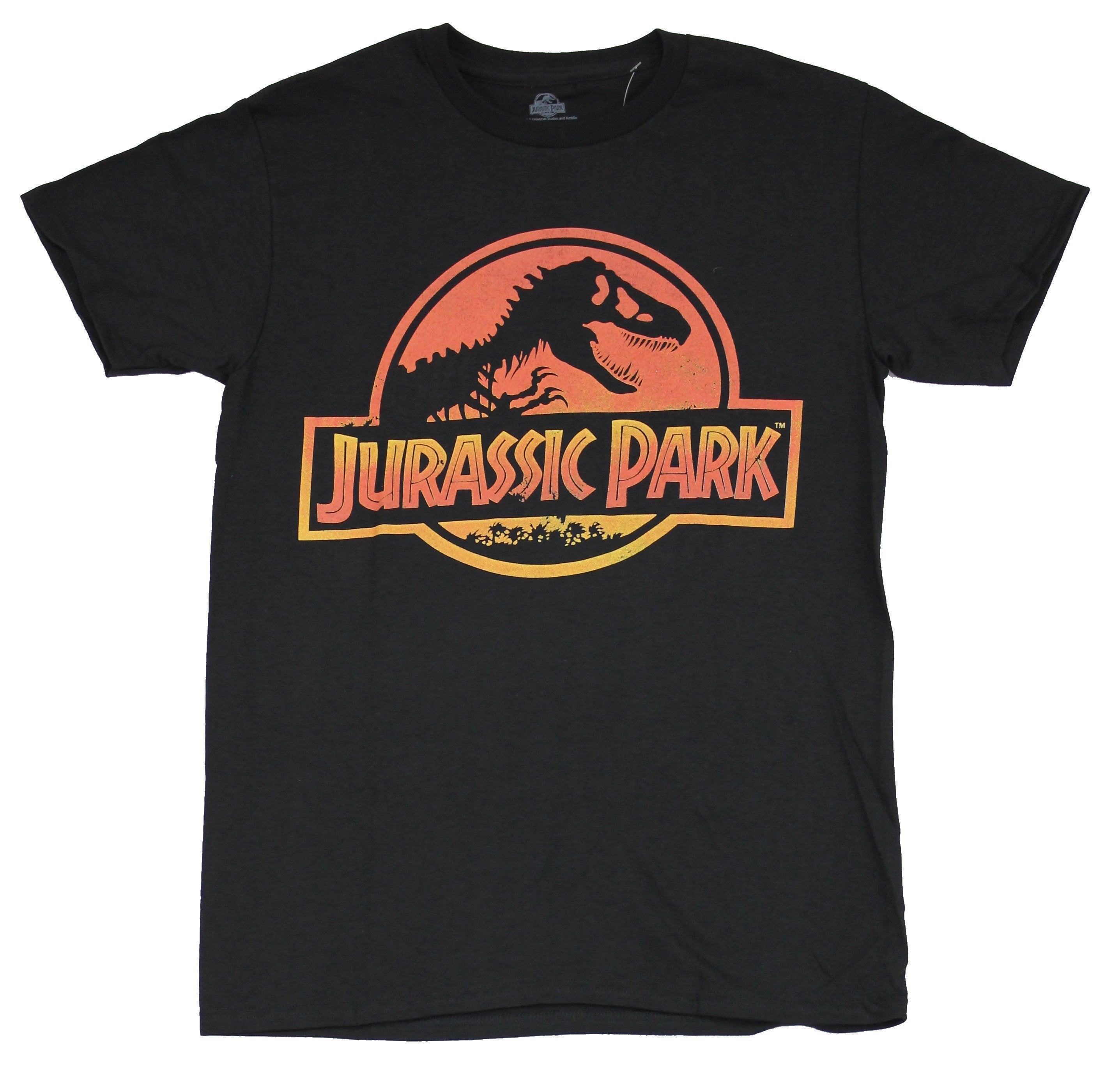 Jurassic Park Mens T-Shirt - Classic Orange Yellow Circle Logo