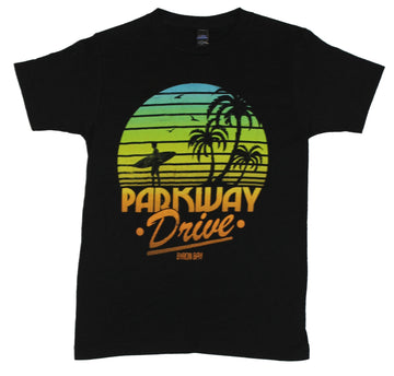 Parkway Drive Mens T-Shirt - Surfer Sunset Byron Bay Multicolor Image