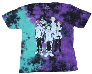 My Hero Academia  Mens T-Shirt -  Class 1-A Group Standing Front Attacking Back