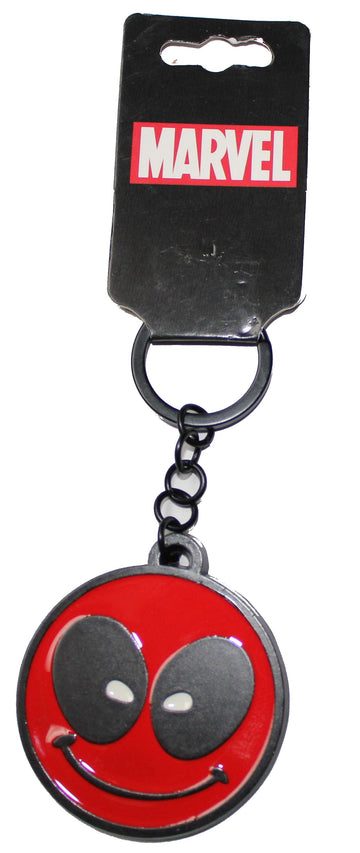 Marvel Comics Deadpool Logo Metal Keychain Smiley Face Design
