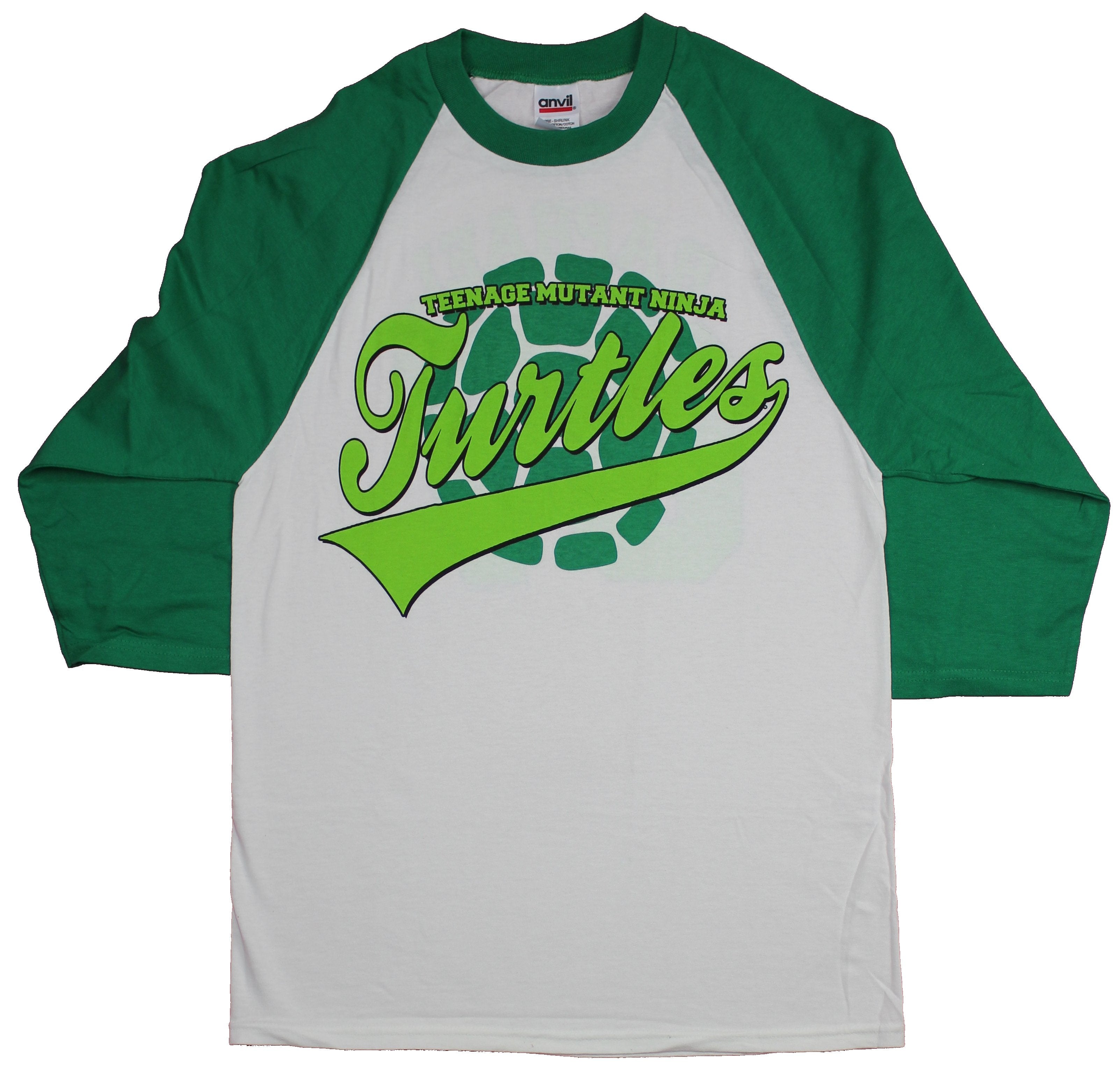 Teenage Mutant Ninja Turtles Mens Raglan T-Shirt- Title Over Shell Print