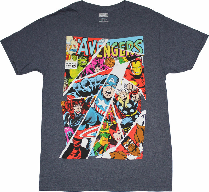 Avengers Mens T-Shirt - Classic Cover Character Collage - Inmyparentsbasement.com