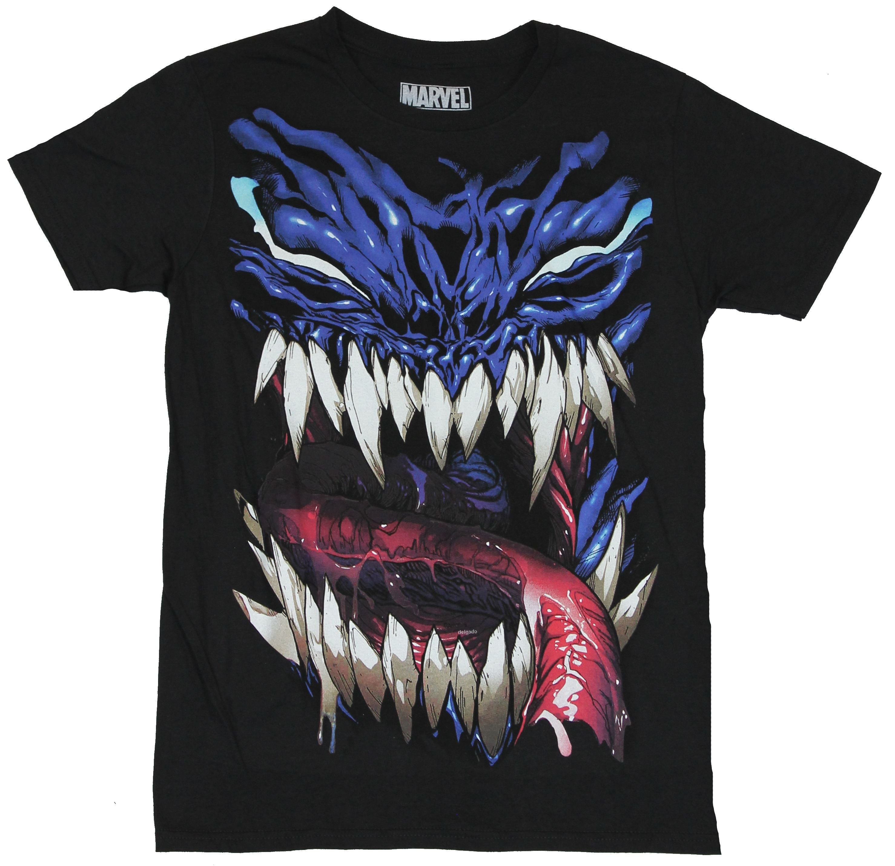 Venom (Marvel Comics)  Mens T-Shirt - Giant Toothy Venom Mouth Image