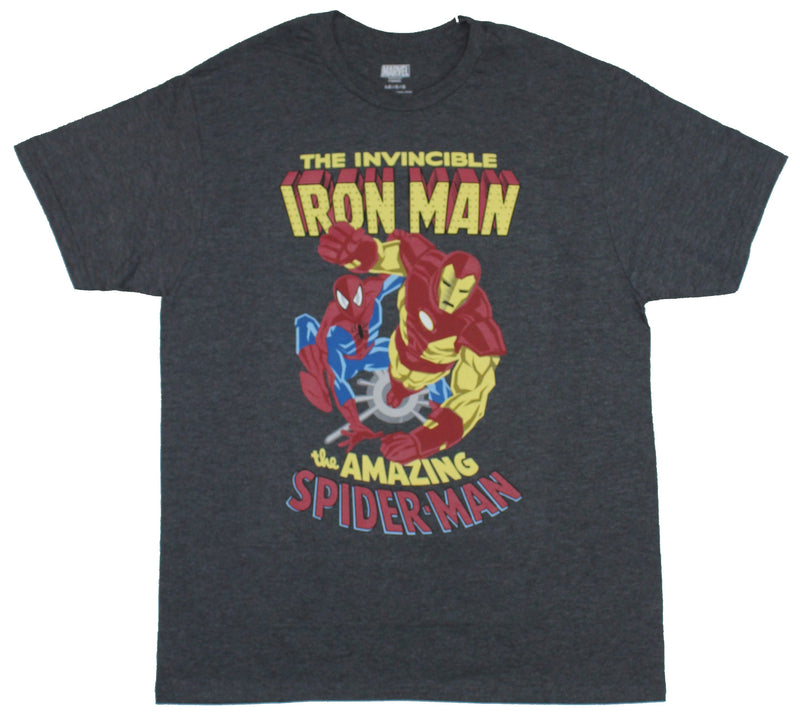 Iron Man & Spider-Man Mens T-Shirt - Amazing & Invincible Together Again