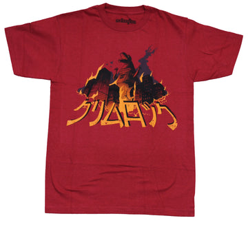 Transformers Mens T-Shirt - Grimlock Firery Kanji Image