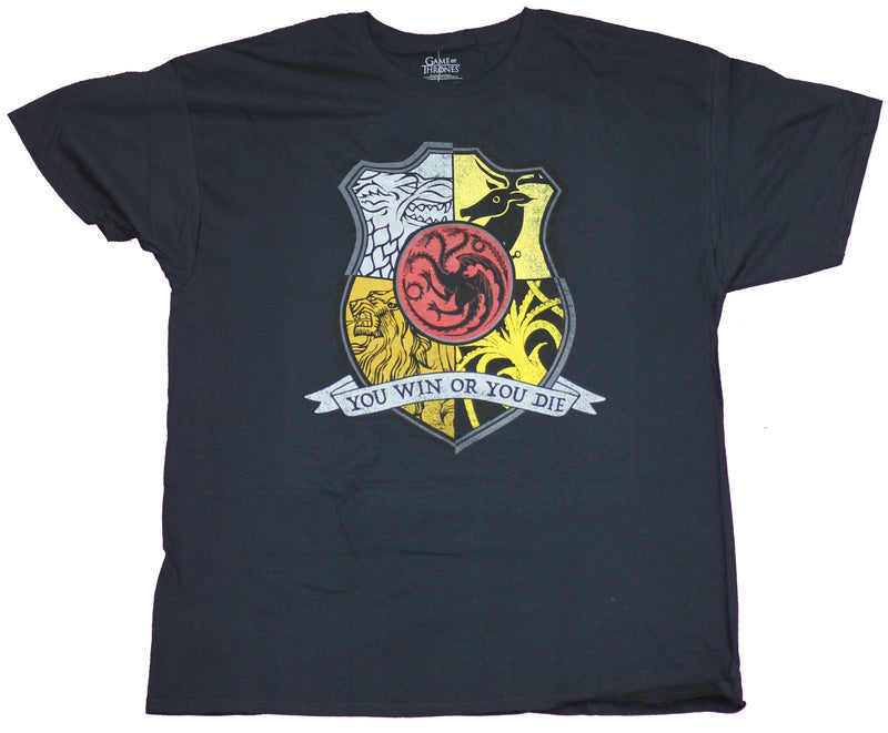 Game of Thrones Mens T-Shirt  - Win or Die Houses Combined Shield Image