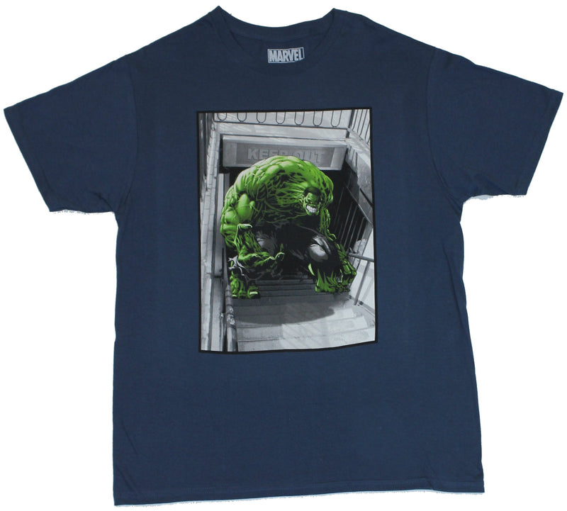 Hulk (Marvel Comics)  Mens T-Shirt - Rage Filled Veiny Muscly Hulk Downstairs