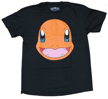 Pokemon Mens T-Shirt  -  Charmander Smiling Giant Head Image