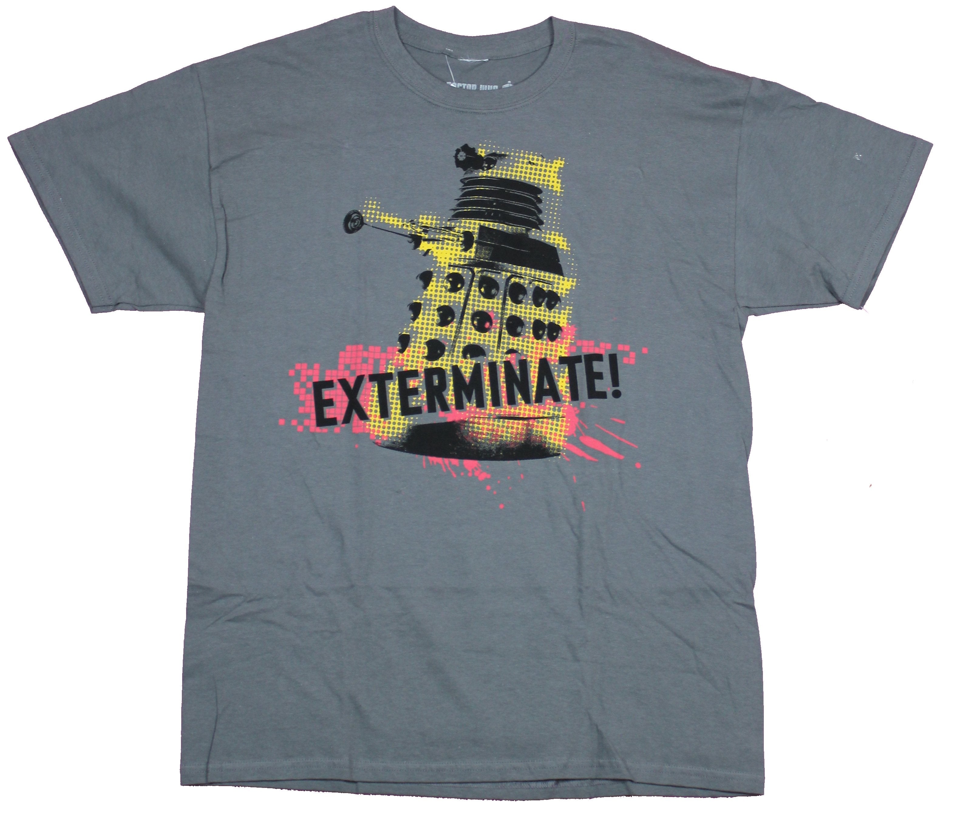 Doctor Who Mens T-Shirt - Exterminate Newsprint Dalek  Style