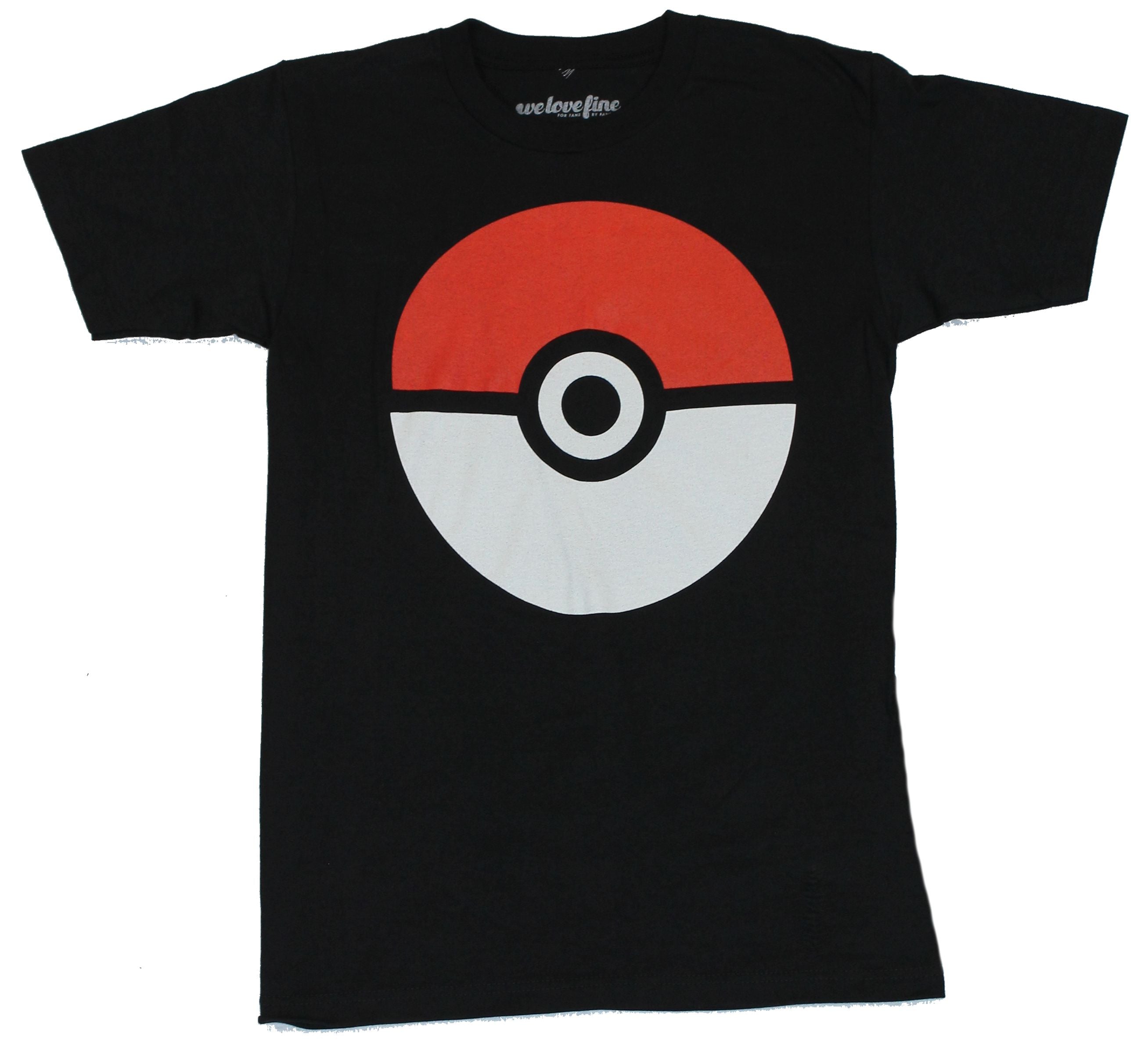Pokemon (Nintendo) Mens T-Shirt - Basic Pokeball Image