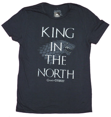Game of Thrones Mens T-Shirt- King in the North Over Stark Sigil Image