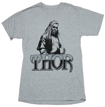Thor Mens T-Shirt - Fat Thor Over Word Logo