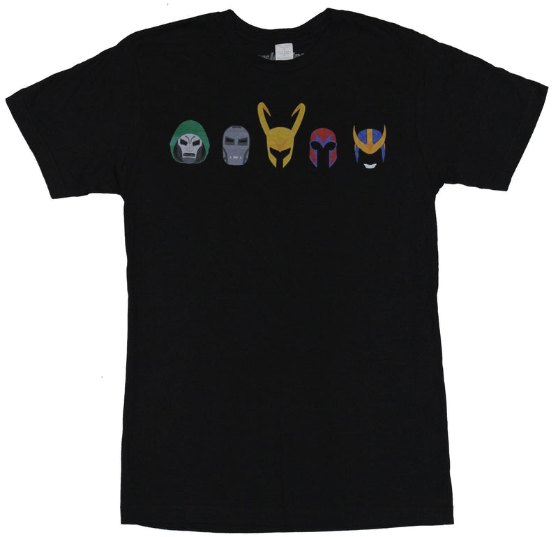 Marvel Comics Mens T-Shirt - Masks and Helmets Of Marvel Bad Guys Image
