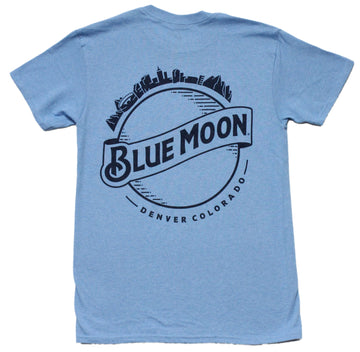 Blue Moon Brewing Co. Mens T-shirt - Denver Colorado Lapel Logo