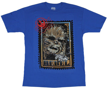 Star Wars Mens T-Shirt - Chewbacca 41 Credit Rebel Stamp Image