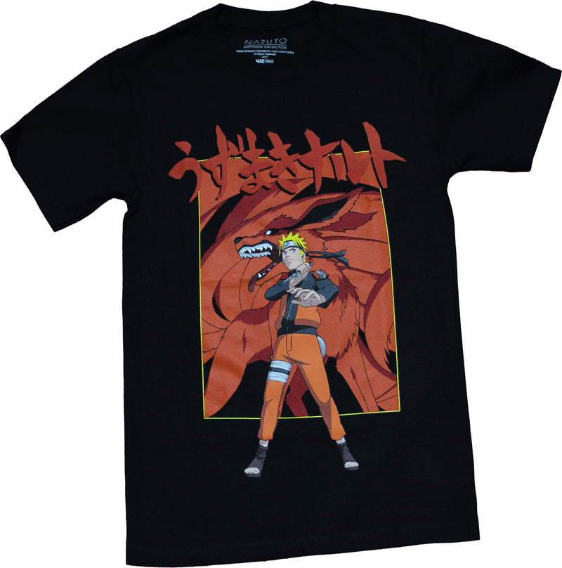 Naruto Shippuden Mens T-Shirt - Naruto Front Sasuke Back Art - Inmyparentsbasement.com