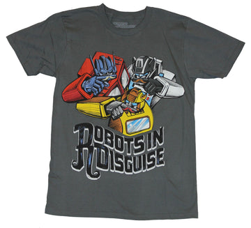 Transformers Mens T-Shirt -  "Robots in Disguise!" Finger Mustache Autobots