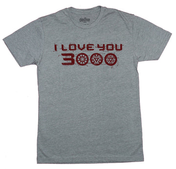 Iron Man Mens T-Shirt - I Love You 3000 Arc Reactor 0s