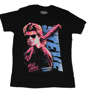 Stranger Things Mens T-Shirt - Steve Harrington Neon Hello Ladies!