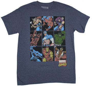 Marvel Comics Mens T-Shirt - Boxed Classic Marvel Heroes (Medium)