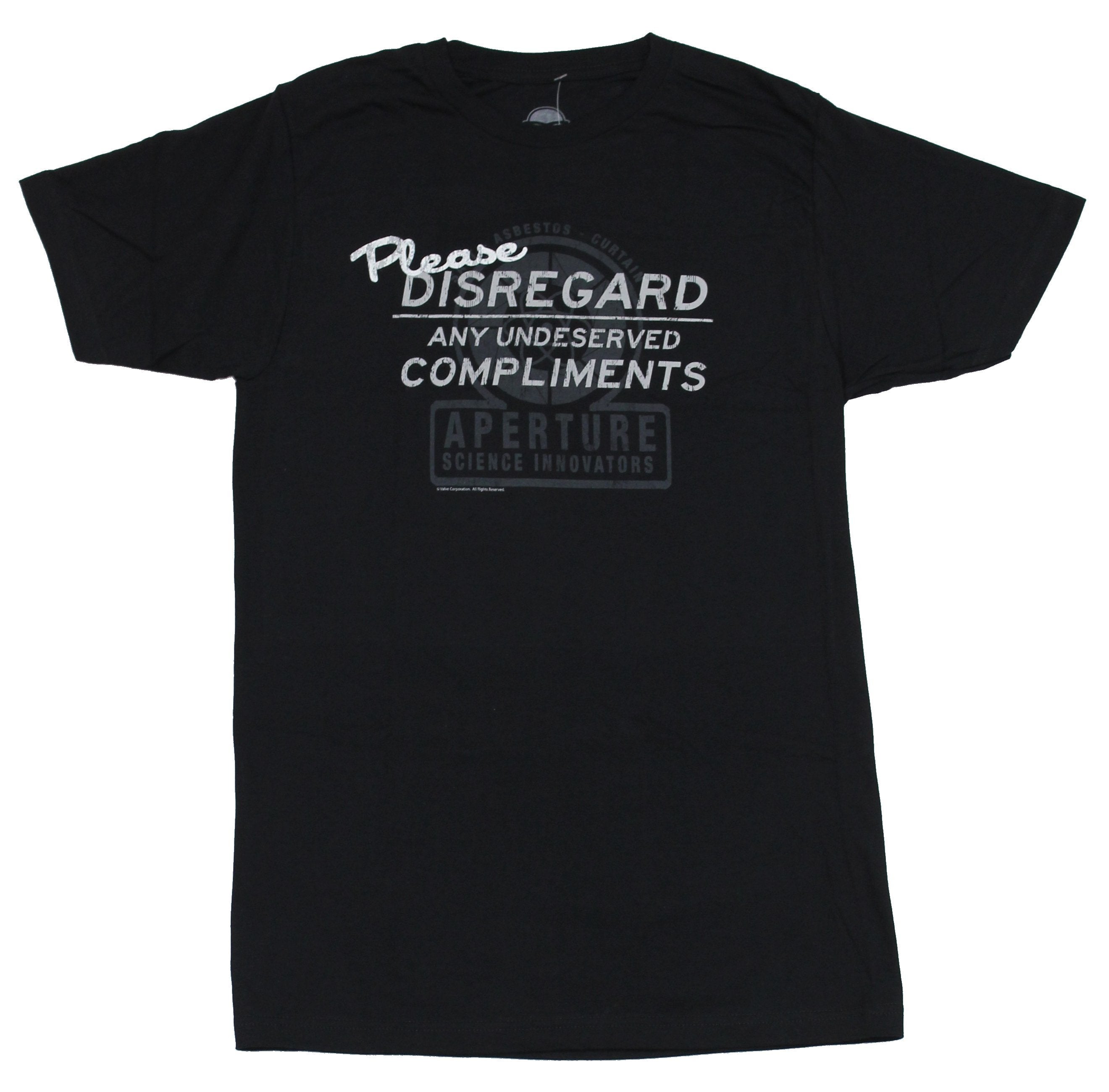 Portal Mens T-Shirt - Please Disregard Undeserved Compliments Logo