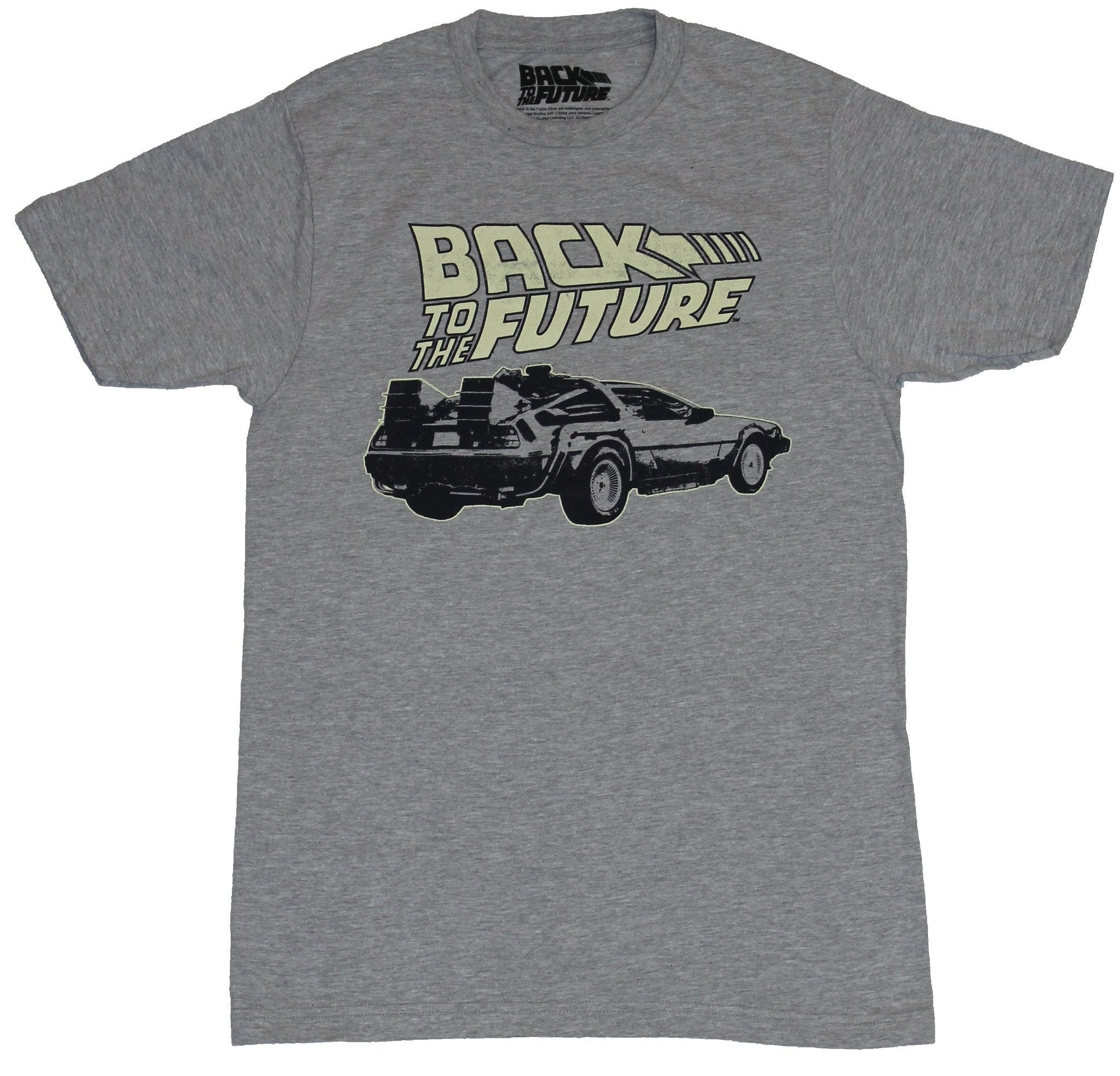 Back to the Future Mens T-Shirt - Delelorea Under Yellow Logo Image