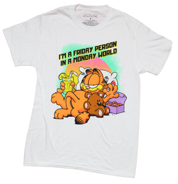 Garfield Mens T-Shirt - I'm A Friday Person Stuck In A Monday World