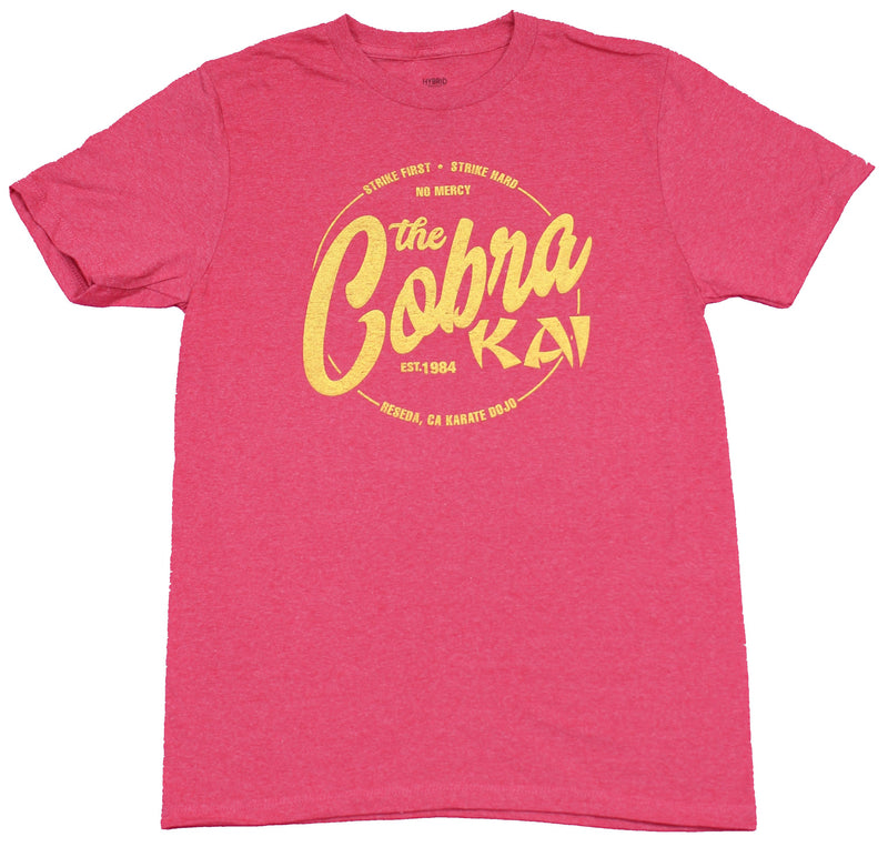 Karate Kid Mens T-Shirt - The Cobra Kai Yellow Print Circle Logo