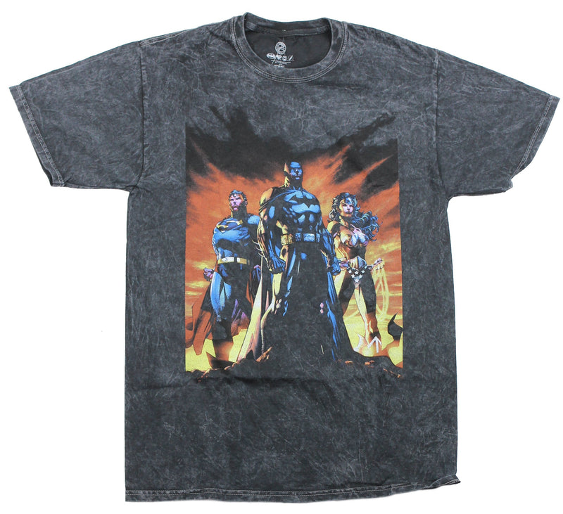 Justice League Mens T-Shirt - Standing Omnius Batman Superman Wonder Woman