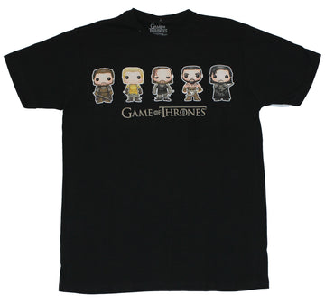 Game of Thrones Mens T-Shirt - Funko Pop Style Lineup of Show Characters