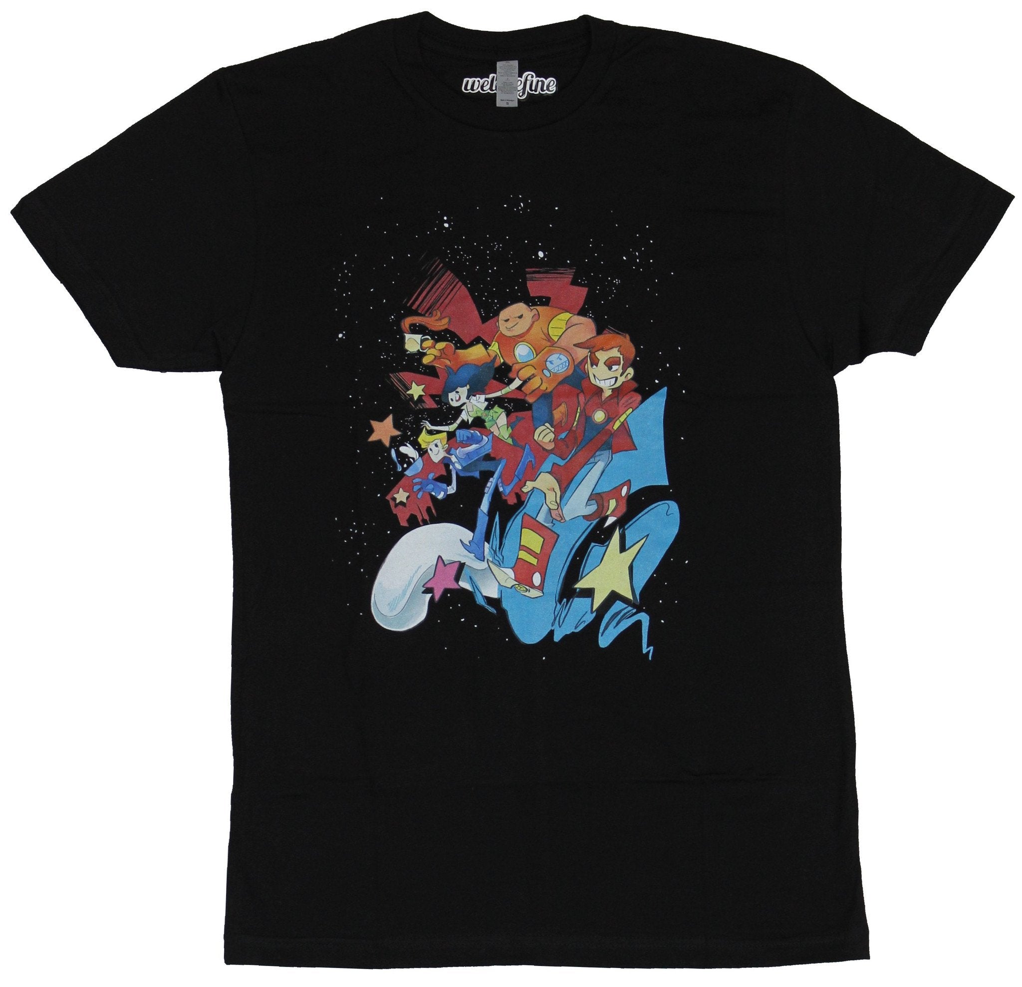 The Bravest Warriors Mens T-Shirt - Spacey Colorful Team Charge Image