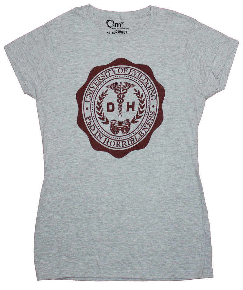 Dr. Horrible's Sing Along Blog Girls Juniors T-Shirt - University of Evil Doing