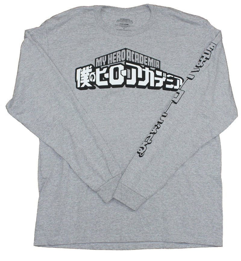 My Hero Academia Mens Long sleeve  T-Shirt -  Classic Logo Image Group Back Image