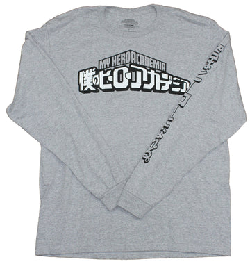 My Hero Academia Mens Long sleeve  T-Shirt -  Classic Logo Image Group Back Image