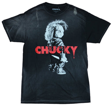 Child's Play Mens T-Shirt - Chucky glance Front Break Through Back