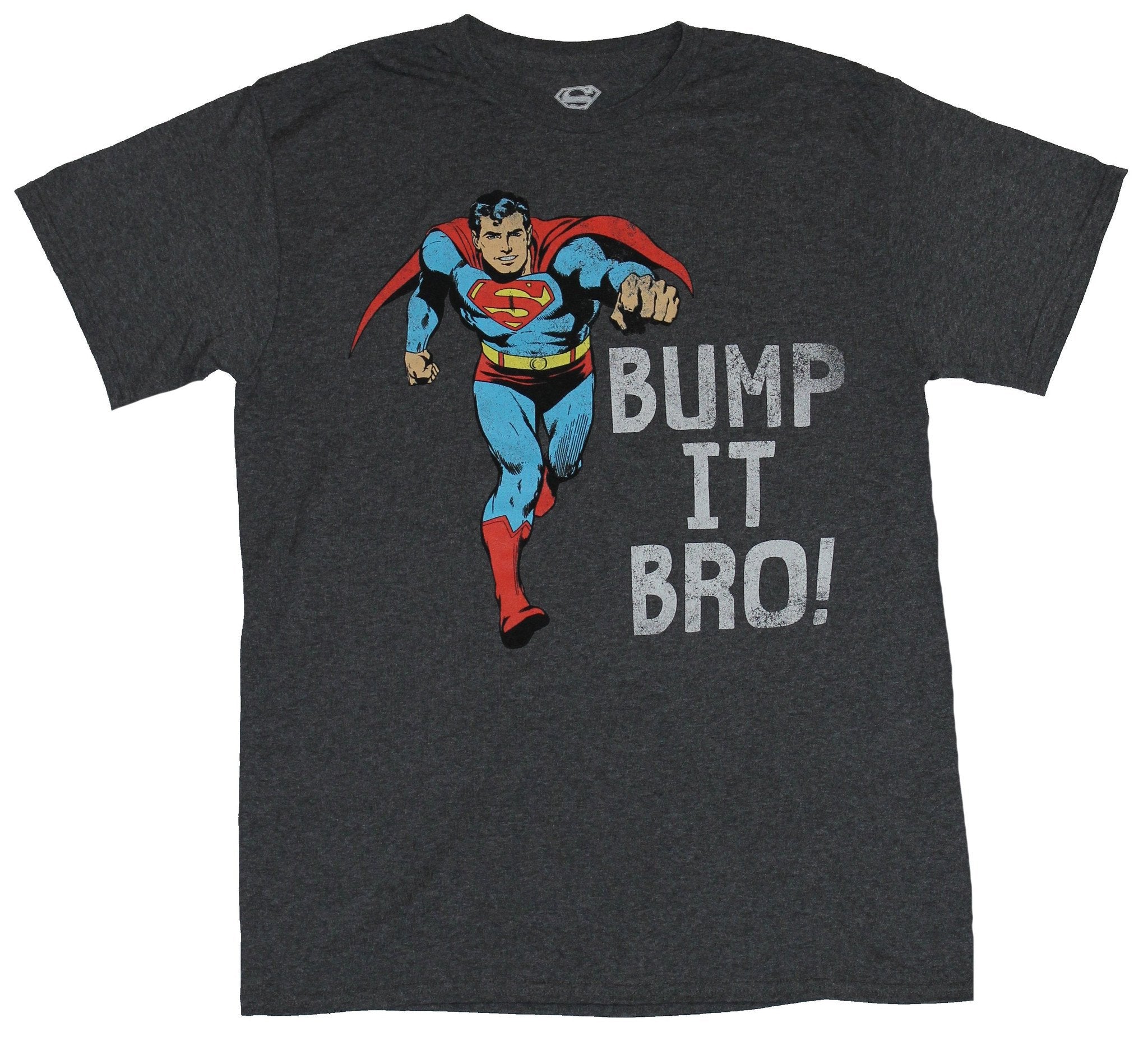 Superman (DC Comics)  Mens T-Shirt - Bump It Bro Fist Bumping Superman Image