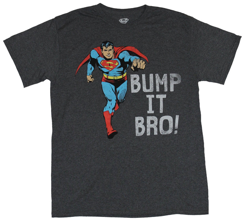 Superman (DC Comics)  Mens T-Shirt - Bump It Bro Fist Bumping Superman Image - Inmyparentsbasement.com