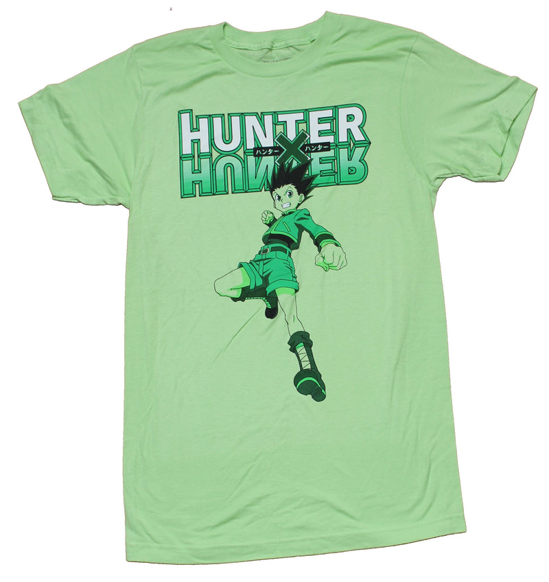 Hunter X Hunter Mens T-Shirt - Gon Jumping Attack Under Logo - Inmyparentsbasement.com