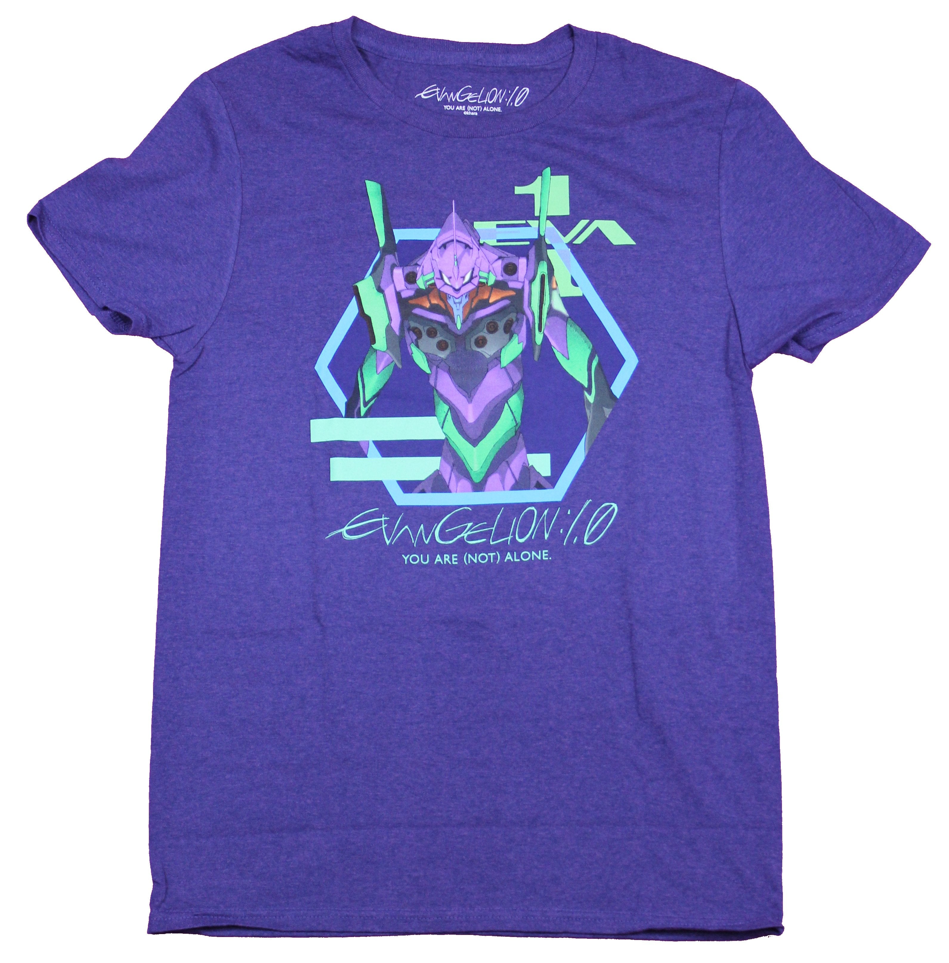 Neon Genesis Evangelion Mens T-Shirt- You are Not Alone Robot