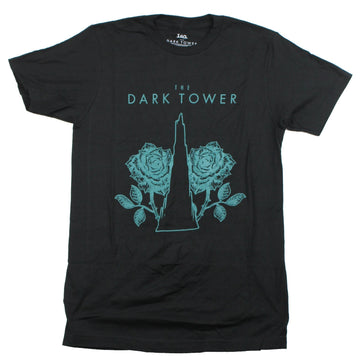 Dark Tower Mens T-Shirt - The Tower and Roses in Blue Ornate Design