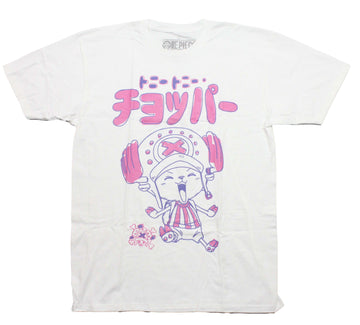 One Piece Mens T-Shirt - Tony Chopper Screaming Under Kanji