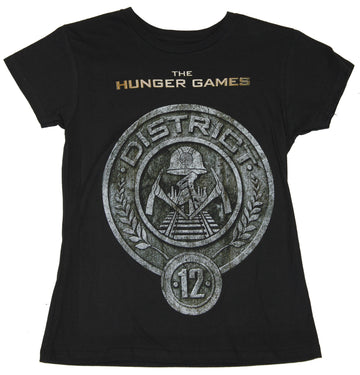 The Hunger Games Girls Juniors T-Shirt - Stone Circle District 12 Image