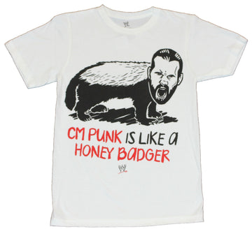 WWE Mens T-Shirt -  "CM Punk is Like Honey Badger" Funny Image