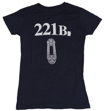 Sherlock (BBC TV Series) Girls Juniors T-Shirt - 221B Door Knocker Image