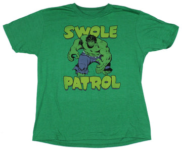 Hulk (Marvel Comics) Mens T-Shirt - Swole Patrol Old School Incredible Image