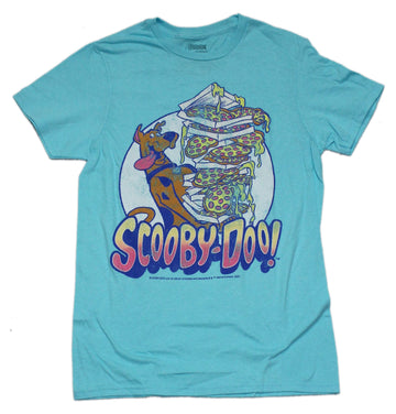 Scooby Doo Mens T-Shirt - Juggling Pizzas Circle Image