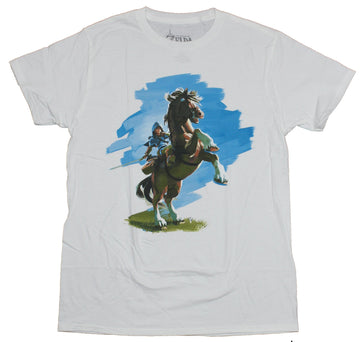 Legend of Zelda Mens T-Shirt - Breath of the Wild Mounted Link Image