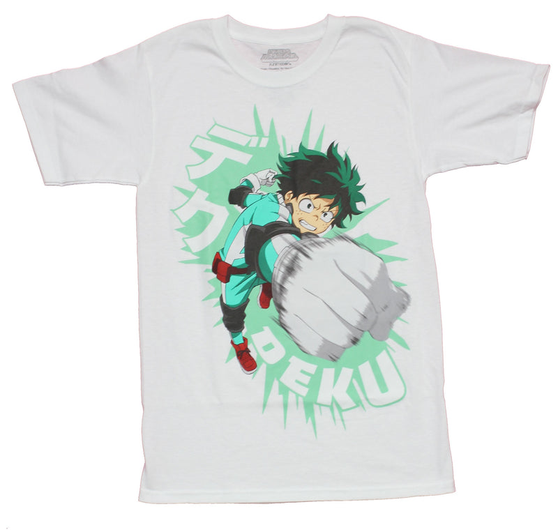 My Hero Academia Mens T-Shirt - Deku Green Powered Super Punch Image
