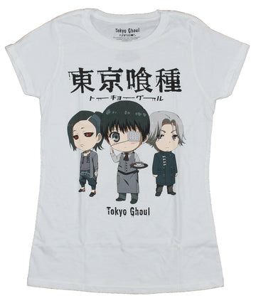 Tokyo Ghoul Girls Juniors T-Shirt - Three Chibi Character Under Logo